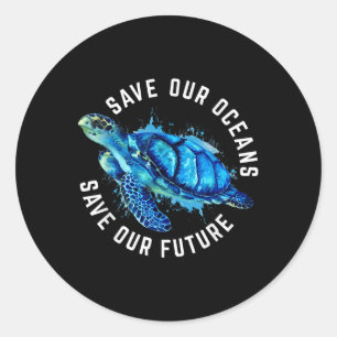 Adesivo Salve nossos oceanos Turtle Earth Day Pro Environm