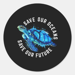 Adesivo Salve nossos oceanos Turtle Earth Day Pro Environm