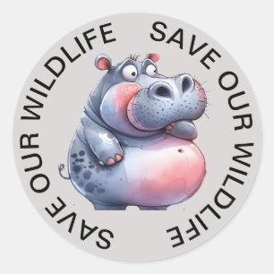 Adesivo Salve nossos Stickers, Gráfico Hippopotamus