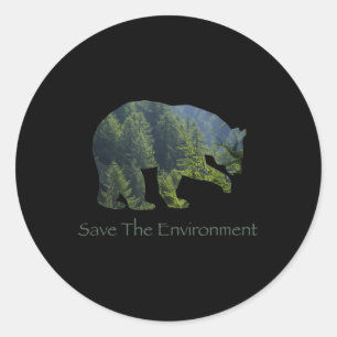 Adesivo Salve O Ambiente Silhouette Do Urso Do Ambiente