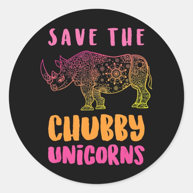 Adesivo Salve O Chubby Unicorns Animal Rights (Frente)