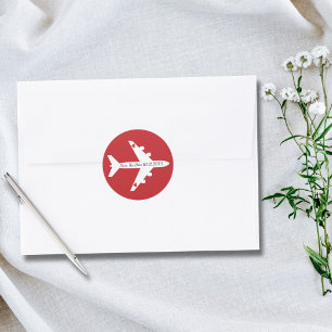 Adesivo Salve O Dia Avião Corações Casamento Personalizado