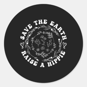 Adesivo Salve O Dia Da Terra Levante Uma Natureza Hippie Q