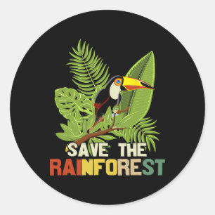 Adesivo Salve O Estilo Retroativo Do Dia Da Floresta Tropi