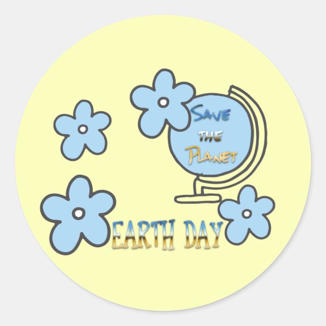 Adesivo Salve o globo planeta do dia da Terra (Frente)