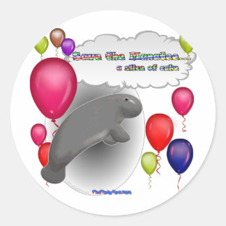 Adesivo Salve o Manatee... uma fatia de bolo