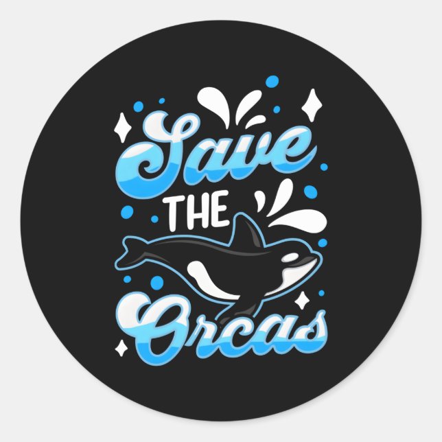 Adesivo Salve O Mar De Baleia Orca Protetor Orca Orca (Frente)
