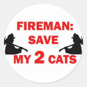 Adesivo Salve o meu 2 Cats Fireman