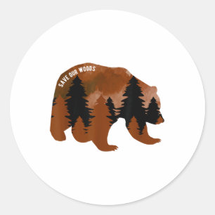 Adesivo Salve o nosso Urso de Proteção Ambiental das Flore