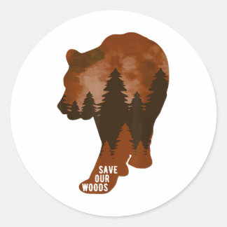 Adesivo Salve o nosso Urso de Proteção Ambiental das Flore
