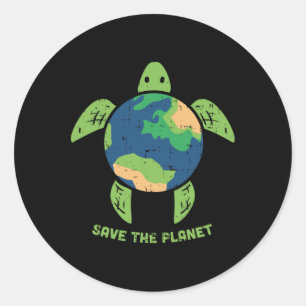 Adesivo Salve o Planeta Terra Dia Ambiente Tartaruga Recyp