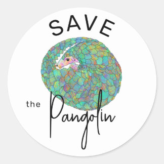 Adesivo Salve o Slogan Pangolin
