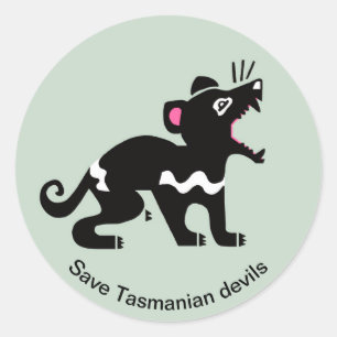 Adesivo Salve os DIABOS da Tasmania - Marsupial - Ameaçada