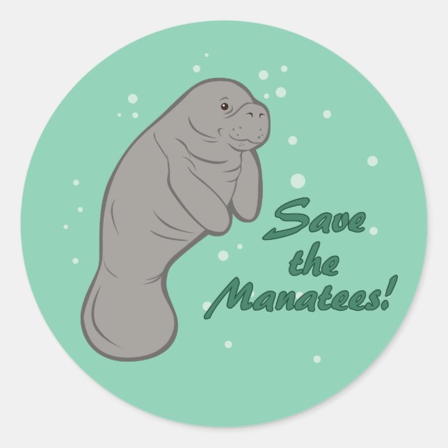 Adesivo Salve os Manatees! (Frente)