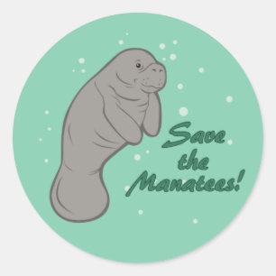 Adesivo Salve os Manatees!