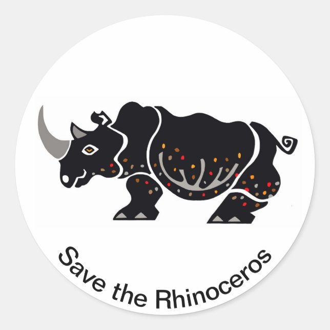Adesivo Salve os RHINOCEROS - Conservação -África (Frente)