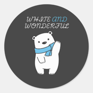 ADESIVO SALVE OS URSOS POLARES\URSO POLAR BRANCO E FOFO