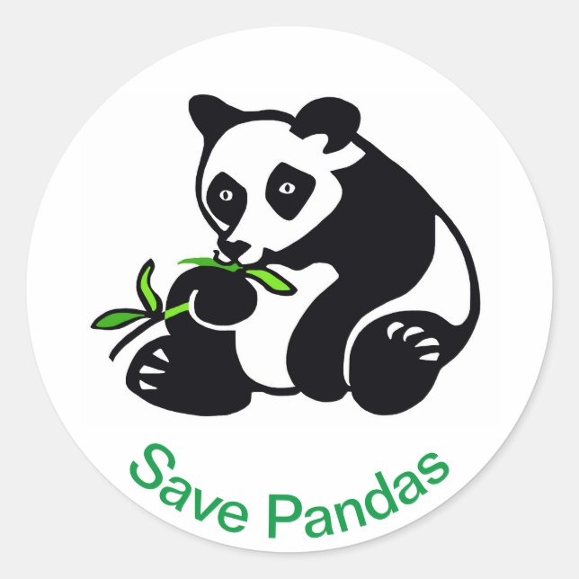 Adesivo Salve PANDAS - Animais ameaçados - Vida Selvagem - (Frente)