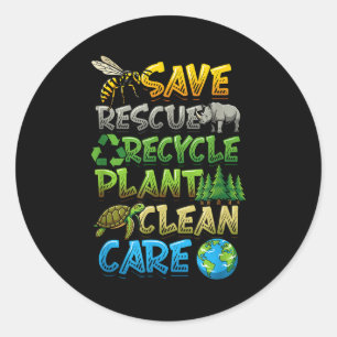 Adesivo Salve resgate recicle planta limpa cuidado dia da