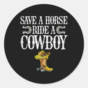 Adesivo Salve Um Cavalo Andando Um Cowboy
