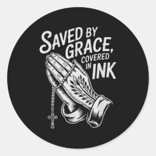 Adesivo Salvo Pela Graça Coberta De Tinta Fé Cristã Tatuad