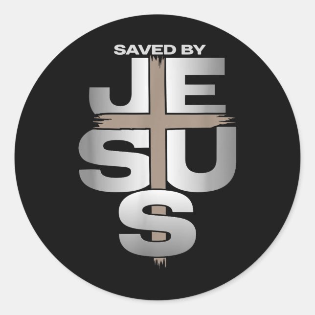 Adesivo Salvo por Jesus (Frente)