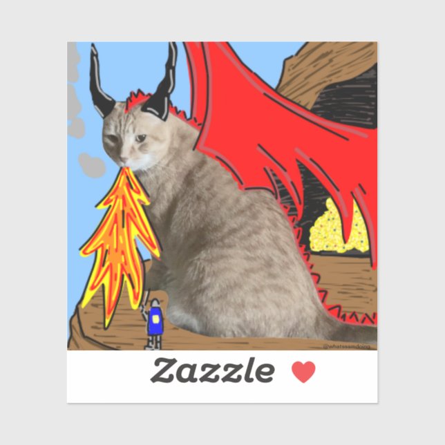 Adesivo Sam Le Cat Dragon Vinyl Sticker (Folha)