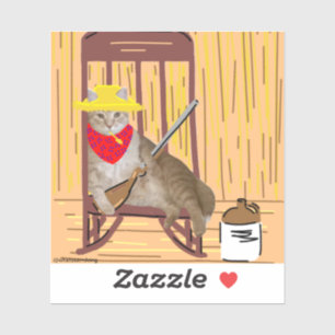 Adesivo Sam Le Cat No Tresspass Country Cat Sticker