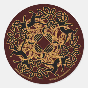 Adesivo Samhain Celtic Cats Knotwork Stickers