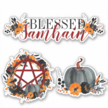 Samhain Pentacle e Pumpkins, abençoado Floral escu