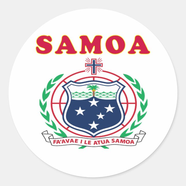 Adesivo Samoa Casaco de Designs de armas (Frente)