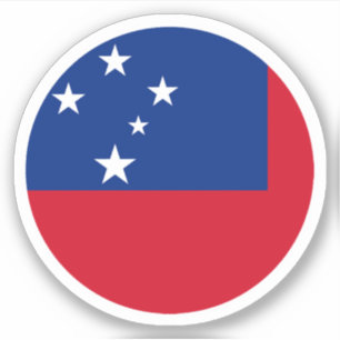 Adesivo Samoa Flag Round Sticker