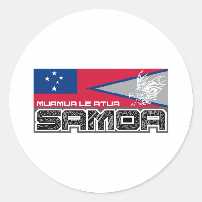 Adesivo Samoa Muamua Le Atua - Samoa Americana / Bandeira  (Frente)