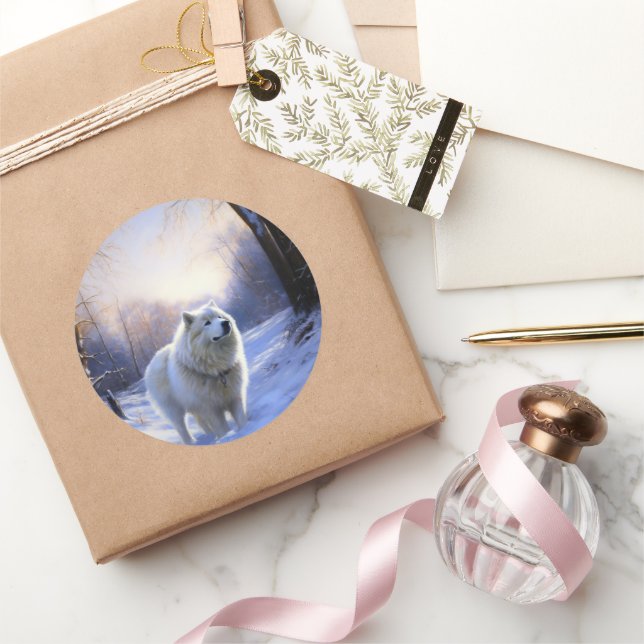 Adesivo Samoyed Deixe Nevar Natal (Presentear)