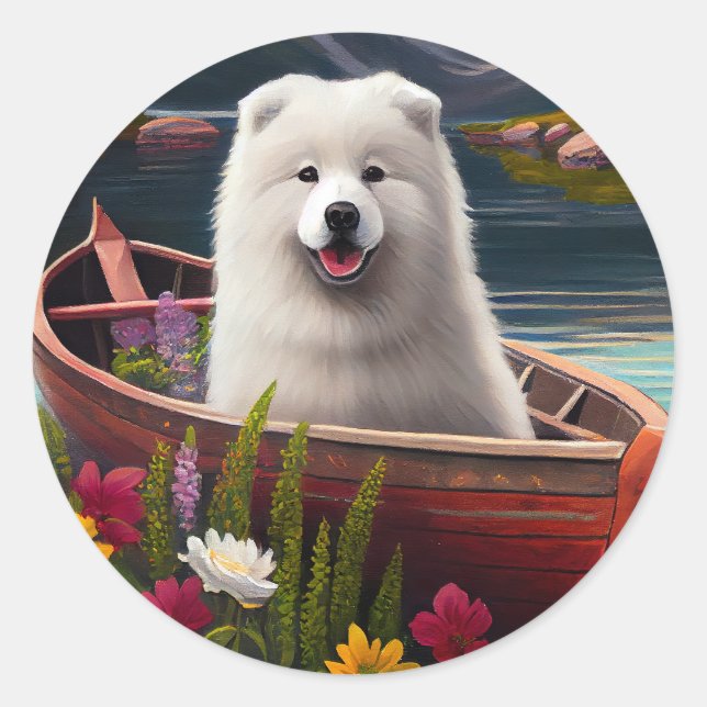 Adesivo Samoyed em um Paddle: Uma Aventura Cênica (Frente)