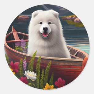 Adesivo Samoyed em um Paddle: Uma Aventura Cênica