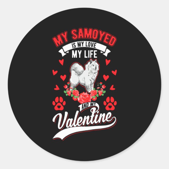 Adesivo Samoyed Valentines Day Samoyed 1  (Frente)