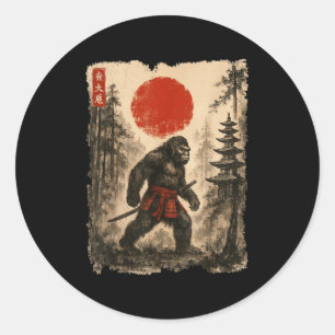 Adesivo Samurai Bigfoot Japonês Vintage Sasquatch Ukiyo-e
