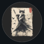 Adesivo Samurai Cat Graphic Tee Warrior Vintage Japonês A<br><div class="desc">Samurai Cat Graphic Tee Warrior Vintage Anime de Arte Japonês</div>