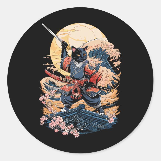 Adesivo Samurai Cat Ninja (Frente)