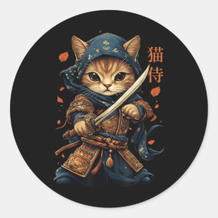 Adesivo Samurai Cat Tattoo Kawaii Ninja Cat W