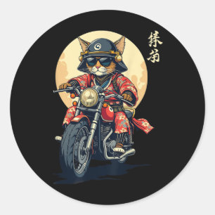 Adesivo Samurai Cat Warrior do Japão Tattoo Kawaii Nin
