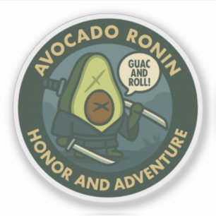 Adesivo Samurai de Guac e Roll com Gráfico de Abacate