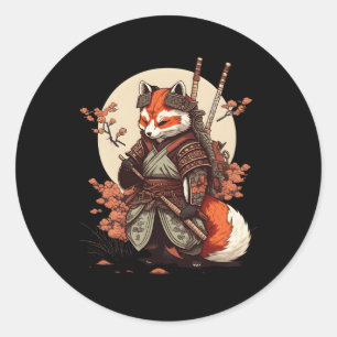 Adesivo Samurai Fox Warrior Japonês Ninja Fox Kawaii