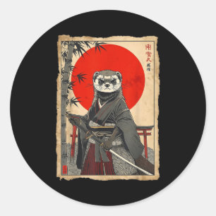 Adesivo Samurai Furão Arte de Guerreiro Japonês Vintage An