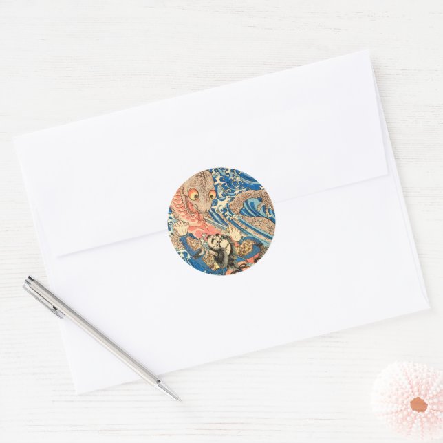 ADESIVO SAMURAI LUTANDO COM SALAMANDRA (Envelope)