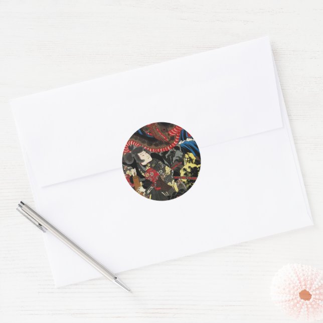 Adesivo SAMURAI LUTANDO CONTRA Sapo SERPENTE GIGANTE (Envelope)