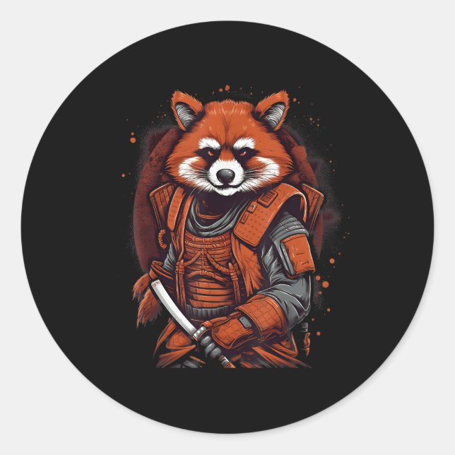 Adesivo Samurai Red Panda Japonês (Frente)