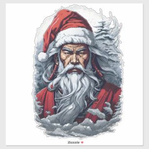 Adesivo Samurai Santa Claus em Greve