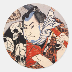 Adesivo Samurai Vestindo um padrão crânio